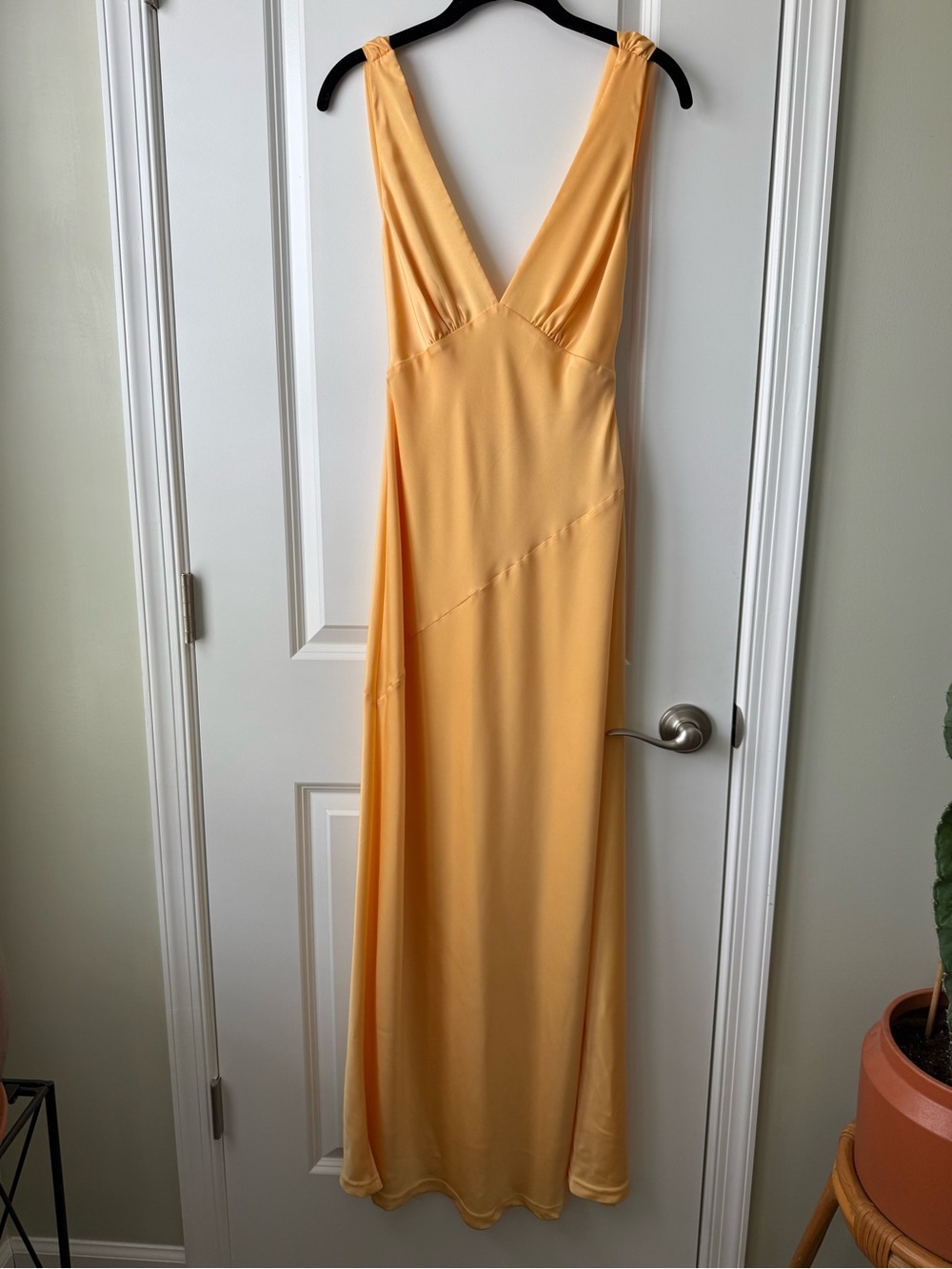 Meshki Nadia Maxi Satin Dress with Cowl Back - Lemon